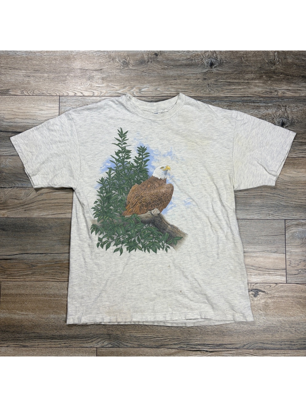 90's Bald eagle nature graphic heather T-shirt